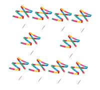 Healifty 10Pcs Colorful Gymnastics Ribbons for Vibrant Rhythmic Dance Streamers with Sticks Portable Artistic Twirling Wands for Performances Talent Shows School Events and Flexible