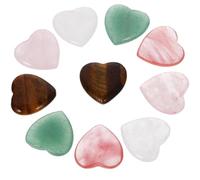 Healifty 10pcs Crystal Heart Ornaments 20mm Decorative Craft Charm for DIY