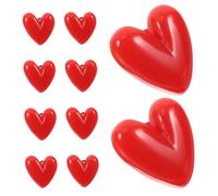 Healifty 10pcs Cute Resin Heart Brooch Pins Small Red Heart Lapel Pins for Men and Women for Jackets Bags and Hats Valentine Decoration and Party Supplies