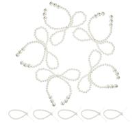 Healifty 10pcs DIY Pearl Cake Decorations Butterfly Bow and Heart Strings, Imitation Pearls for Wedding, Birthday, and Party Cake Decorating Supplies