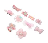 Healifty 10pcs Dog Hair Bows Bowknot Clips Cute Heart Pink Fabric