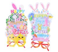 Healifty 10pcs Easter Bunny Cartoon Eyewear Props for Festive Plastic Party Glasses with Cute Rabbit and Egg Design Friendly Photo Booth Accessories for Easter Celebration Fun