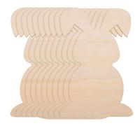 Healifty 10pcs Easter Bunny Wooden Slices Unfinished Wood Craft Blanks DIY Rabbit Shape Decor for Spring Holiday Crafts and Home Decoration
