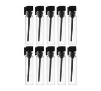 Healifty 10pcs Glass Perfume Sample Bottles Travel Vials for Essential Oils Aromatherapy and Fragrance Mini Refillable Makeup Containers with Secure Seal