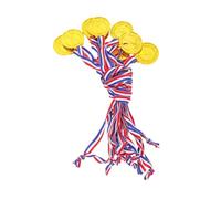 Healifty 10pcs Gold Medals Plastic Winner Award Medals for Sports Competitions Party Prizes Sturdy Safe Contest Rewards for Soccer Gymnastics and Events
