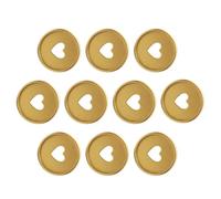 Healifty 10pcs Gold Plastic Binder Discs Heart Shape, Loose-leaf Notebook Binding Rings for Planner and Office Book Binding Supplies