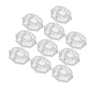 Healifty 10pcs Guitar Effects Pedal Caps Transparent Plastic Footswitch Covers with Diamond Shape Design Noise-suppressing Fit for Guitar Pedal Knob Protection and Smooth Foot Action