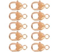 Healifty 10pcs Heart-Shaped Alloy Lobster Claw Clasps Light Gold for Jewelry Making, Bag Accessories, Necklace DIY, Keychain Clasps, Craft Fasteners