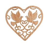 Healifty 10pcs Heart Wood Slices Love Birds Shaped Wooden Chip Hanging Wood Slices Wedding Decorations Ornaments with Strings