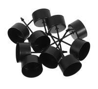 Healifty 10pcs Heavy Duty Iron Candle Holders with Spike, Vintage Black Taper Candlestick Cups for Parties and Christmas Gatherings, Reusable Candle Stand Base for Festival Ambiance