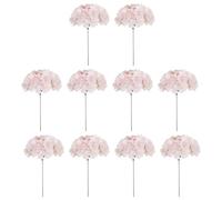 Healifty 10pcs Light Pink Artificial Hydrangea Flowers Realistic Simulation Silk Floral Heads 54 Large Petals Decorative Fake Flowers for Home Wedding Party Décor