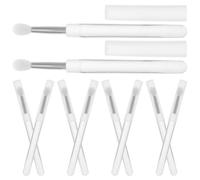 Healifty 10pcs Lip Brush Mini Silicone Lip Brush Applicator Soft Bristles Excellent Blending White Portable Design with Caps for Makeup Professional Makeup Artists Everyday Users