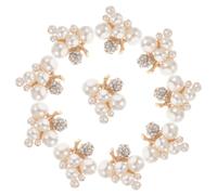 Healifty 10pcs Luxury Style Hair Accessories for Women Wedding Featuring Flatback Rhinestone Flower Embellishments and Pearl Flower Accents, Crafted from Sturdy Alloy and Imitation Pearl,