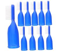 Healifty 10pcs Mini Finger Toothbrushes with Gentle Bristles for Oral Cleaning Portable Small Toothbrush for Hospital Travel and Prison Use