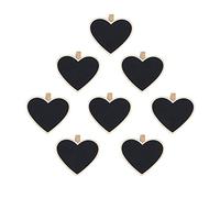 Healifty 10Pcs Mini Heart Shaped Wooden Message Blackboards with Clips Pegs for Photo Notes Food Labels Home Decor