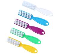 Healifty 10pcs Nail Cleaning Brush Set with Hard Plastic Bristles for Hands and Feet Long Handle Nail Brush and Efficient Dirt Removal in Manicure and Pedicure Random Color