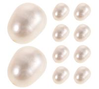 Healifty 10pcs Natural Freshwater Cultured Pearl Beads 7-8mm White Rice-Shaped Pearls with Holes for Jewelry Making DIY Bracelets Necklaces Earrings Supplies