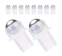 Healifty 10pcs Pe Plastic 16-thread Roller Ball Bottle Inserts for Essential Oil Perfume with Steel Balls, Refillable Perfume Rollerballs for Travel and Personal Care