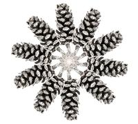 Healifty 10Pcs Pine Cone Hanging Charms Alloy Pendants for Jewelry Making DIY Necklace Bracelet Keychain Accessories with Bright Luster and Vintage Tibetan Style