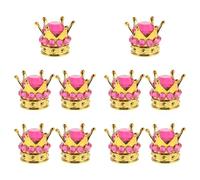 Healifty 10pcs Pink Bling Tire Valve Stem Caps with Efficient Dustproof Design and High Temperature Resistance, Plastic Car Valve Covers for Automobiles