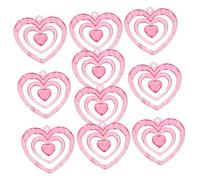 Healifty 10Pcs Pink Heart Charms for Jewelry Making DIY Wind Chime Pendants Keychain Accessories Craft Supplies Suitable for Valentine’S Day Decorations