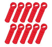 Healifty 10pcs Plastic Mop Handle End Caps with Ergonomic Design and Simple Installation for Broom and Mop Handles, Red Replacement Grips Suitable for Cleaning and Garage Use, 22mm Diameter
