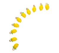 Healifty 10pcs Realistic Lemon Pendants Key Rings Charms for Jewelry Making DIY Craft Accessories with Vivid Citrus Design Unique Fashionable Fruit Ornaments for Bracelets Necklaces