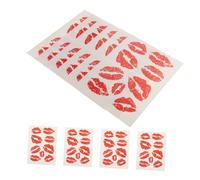 Healifty 10pcs Red Lips Temporary Stickers Valentines Lip Kiss Tattoo Body Face Birthday Party Decorations Supplies for Boys and Girls Girls Women