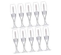 Healifty 10Pcs Refillable Lip Gloss Tubes Wine Glass Shaped Lip Colour Container, 8Ml Plastic Sealed Bottles for DIY Samples Travel
