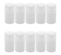 Healifty 10pcs Refillable Vacuum Pump Bottles for Travel Cosmetics Airless Dispenser for Lotion Cream Face Wash White Plastic Containers for Skincare Storage