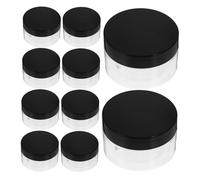 Healifty 10pcs Reusable Travel Liquid Bottles Plastic Jars Wide Mouth Lids for Home and Travel Leakproof Containers for Body Butter