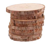 Healifty 10pcs Round Wood Slices Natural Wooden Material with Polished Surface for DIY Crafts and Photography Props Wedding Decorations and Centrepieces