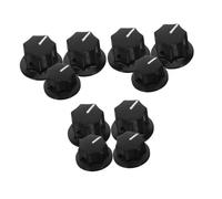 Healifty 10pcs -sided Replacement Rotary Knob Cap for Guitar Amplifier and Effect Pedal, Black Plastic and Metal Tone Control Potentiometer Knobs with Enhanced Audio Control and Easy