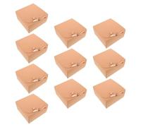 Healifty 10pcs Small Kraft Paper Boxes with Ribbon Closure Sturdy Lidded Favor Boxes for Wedding Candy Bridesmaid Proposal Birthday Party Shower Holiday Packaging