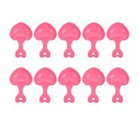 Healifty 10pcs Small Pet Food Scoop Set, Deep Red Plastic Hamster Feeding Spoon for Reptiles and Small Animals, Sturdy Pet Food Scooper for Precise Feeding and Portion Control