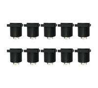 Healifty 10pcs Stage Box Socket Black Square Stainless Steel and Connector