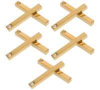Healifty 10PCS Stainless Steel Engraving Bar Pendant Four-sided Rectangle Column Design Dual-purpose Keychain and Necklace Blanks for Custom Name Tags and Jewelry Making Gold Tone