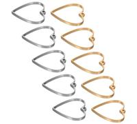 Healifty 10pcs Stainless Steel Heart Shaped Open Bezels for Resin Jewelry Making Hollow Frame Pendants for Necklaces Earrings Charms Tarnish Resistant DIY Craft Supplies
