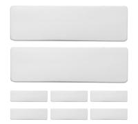 Healifty 10pcs Stainless Steel Name Badges with Pin Blank Metal Plates for Engraving Office Desk Signs and Door Tags Mirror Silver Finish