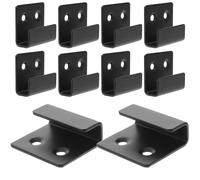 Healifty 10Pcs Stainless Steel Thickened Tile Hooks with 15Mm Inner Diameter Black Wall Mount Brackets for Tile Display and Frameless Mirror Hanging in Home Storage