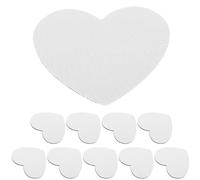 Healifty 10pcs Sublimation Blanks Coaster Heart Shaped Rubber Cloth Sublimation Technology No Burrs Smooth Surface Decorative Elegant Home Office Cup Pads