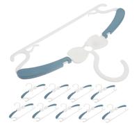 Healifty 10Pcs Telescopic Non Slip Clothes Hangers for Clothes Smooth Plastic Closet Organizers in Blue Multi Functional Drying and Storage
