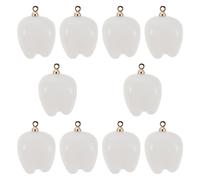 Healifty 10pcs Tooth Pendant Cute Dangle Charms Resin Tooth Jewelry Findings Funny Hanging Ornaments for DIY Craft Necklace Keychain