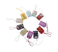 Healifty 10pcs Traditional Japanese Omamori Pendant with Intricate Embroidery Blessing Amulets for Luck Health Wealth Success and Protection Versatile Hanging Charms for Car Bag and Home