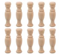 Healifty 10pcs Unpainted Wood Craft Spindles Wooden Roman Column Pillars Small Baluster Posts for DIY Home Decor Furniture Accessories