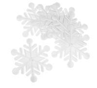 Healifty 10pcs White Embroidered Frostflake Iron-on Patches for Clothing Decoration Easy Application, Elegant Winter Holiday Appliques for Jackets, Backpacks, Hats, and DIY Projects