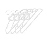 Healifty 10Pcs White Heart Shape Plastic Clothes Hangers with Rust Hooks Space Saving Coat Rack for Home Cute No Edge Design Protects Garments and Hands Versatile Clothing Hanging Racks