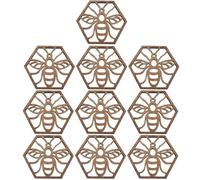 Healifty 10pcs Wooden Coasters Dining Coasters 4.5x4.5x0.3inch Safe Wood Material Hold Coffee Cups Hold Cupcakes Kitchen Decoration Party Time