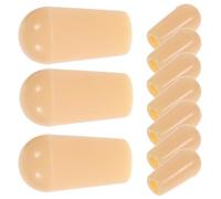 Healifty 10Pcs Yellow Guitar Toggle Caps for Electric Guitar 3.5Mm Inner Thread Plastic Replacement Switch Tips Sturdy Design
