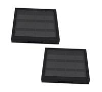 Healifty 12-Color Lipstick Container Window, Black Multi-Grid Eyeshadow Organizer Box, Refillable Lipstick Tray for Home Use, 2pcs Cosmetic Storage Case